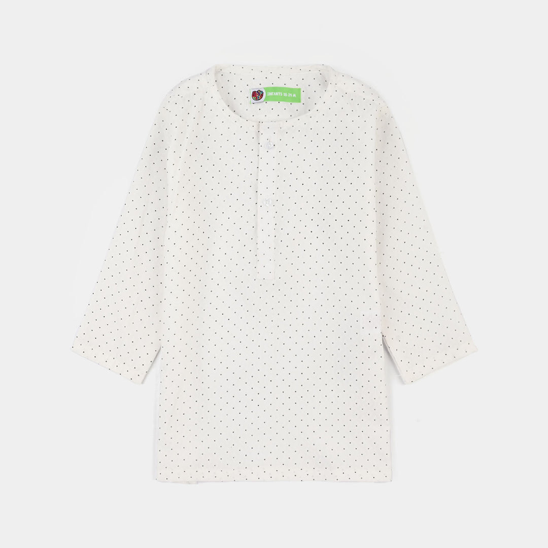 Infant Boys Poly Viscos Kurta Pajama - Off White