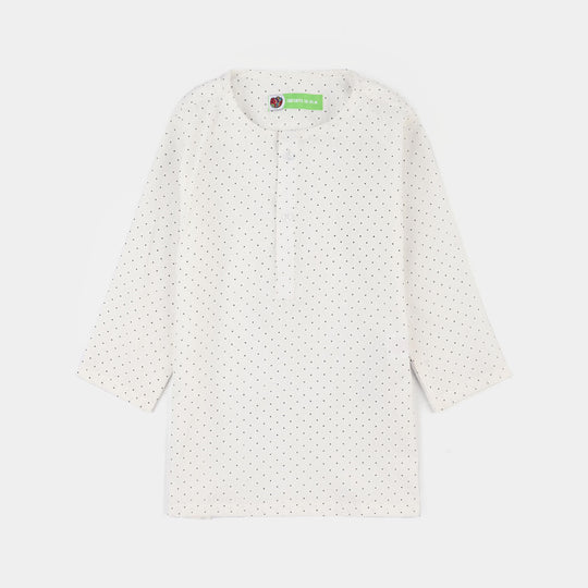 Infant Boys Poly Viscos Kurta Pajama - Off White