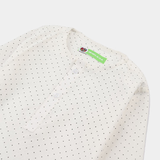 Infant Boys Poly Viscos Kurta Pajama - Off White