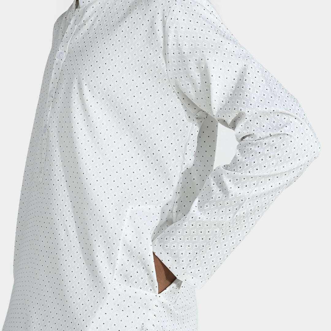 Boys Poly Viscos Kurta Pajama - Off White