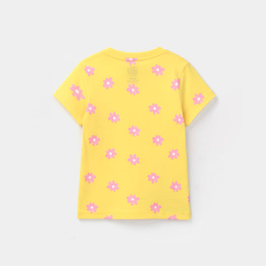 Infant Girls Jersey/Terry T-Shirt (FLOWER) - Yellow