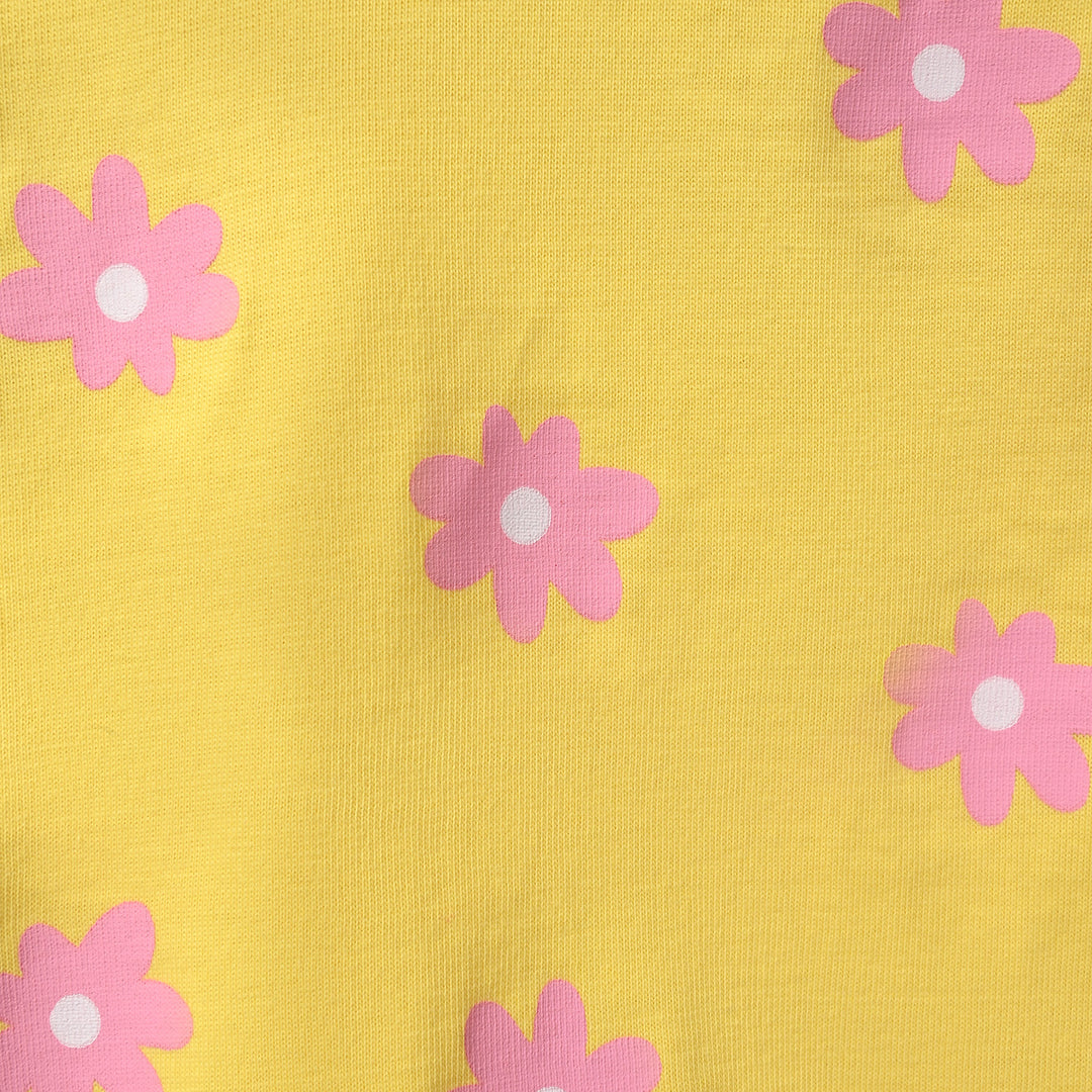 Infant Girls Jersey/Terry T-Shirt (FLOWER) - Yellow