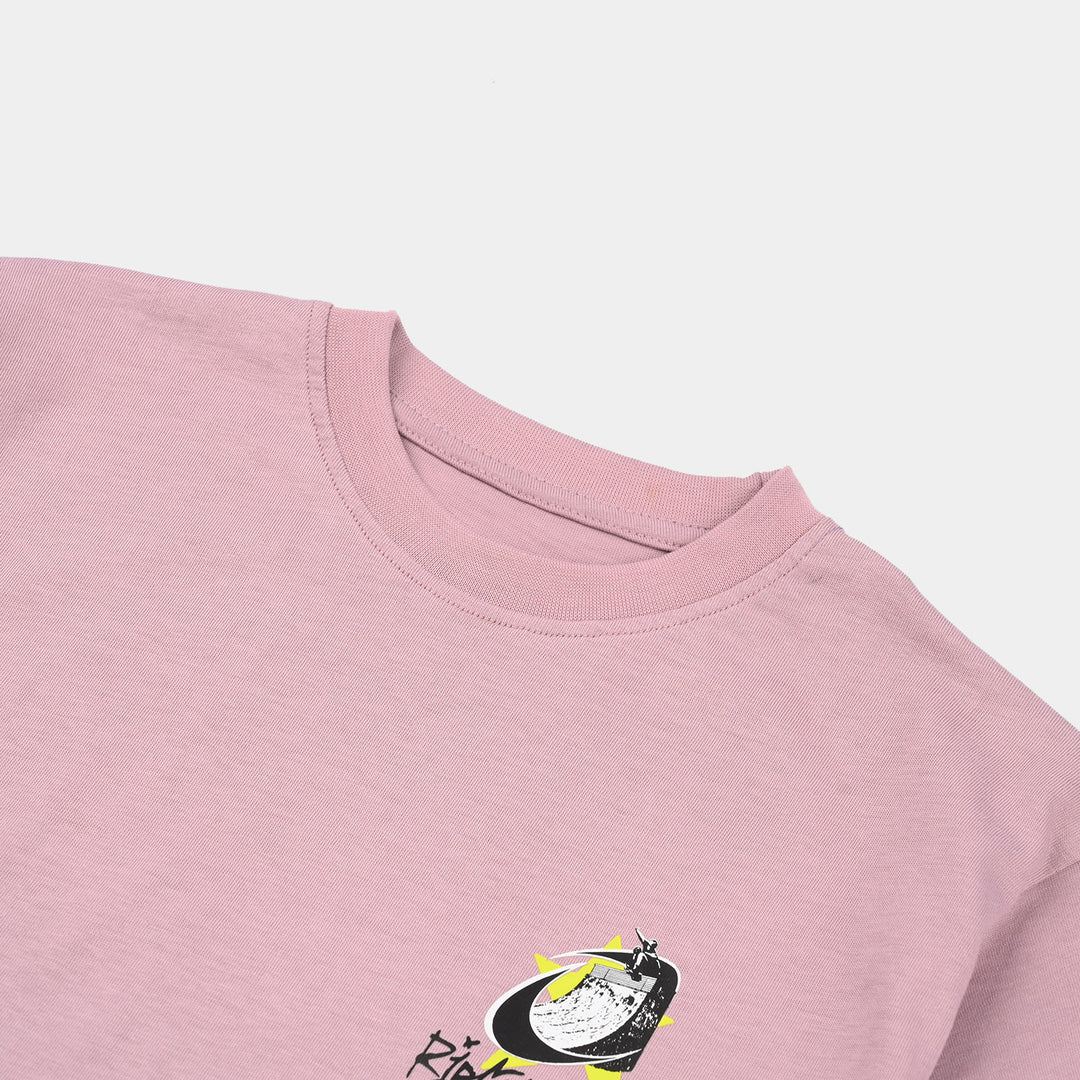 Boys Cotton Jersey T-Shirt (RIDE THE RUSH) - Elderberry