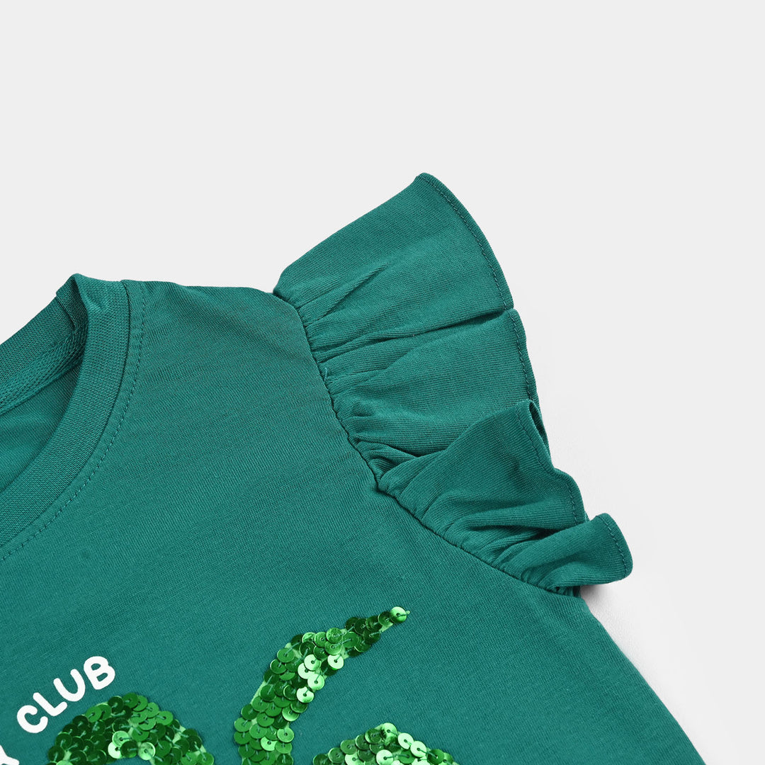 Girls Jersey/Terry T-Shirt (Sunny Club) - Green