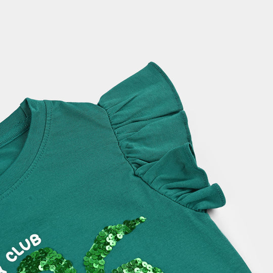 Girls Jersey/Terry T-Shirt (Sunny Club) - Green