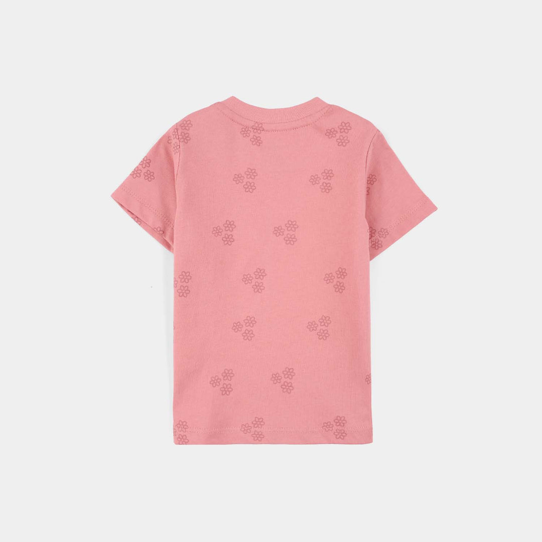 Infant Girls Jersey/Terry T-Shirt (Bluey & Bingo) - Pink