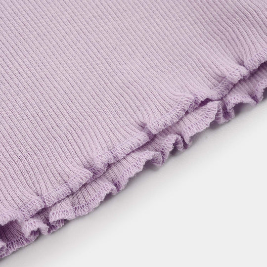 Girls 2x1 Rib T-Shirt (Daisy) - Lilac