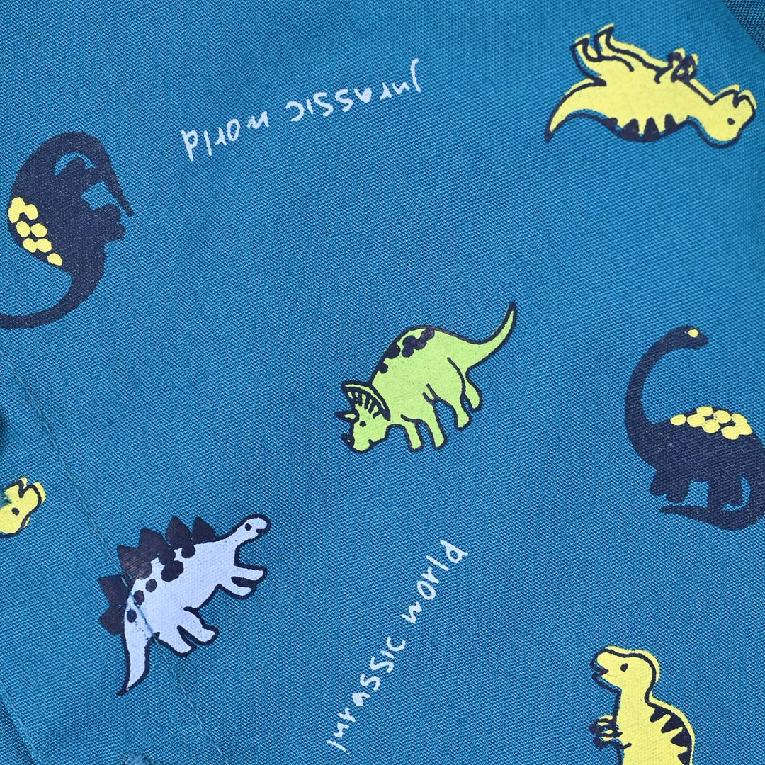 Infant Boys Cotton Poplin Shirt (Dinosaurs) - Blue