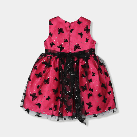 Girls Net Fancy Frock-3D Butterfly