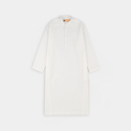 Boys Poly Viscose Jubba-White