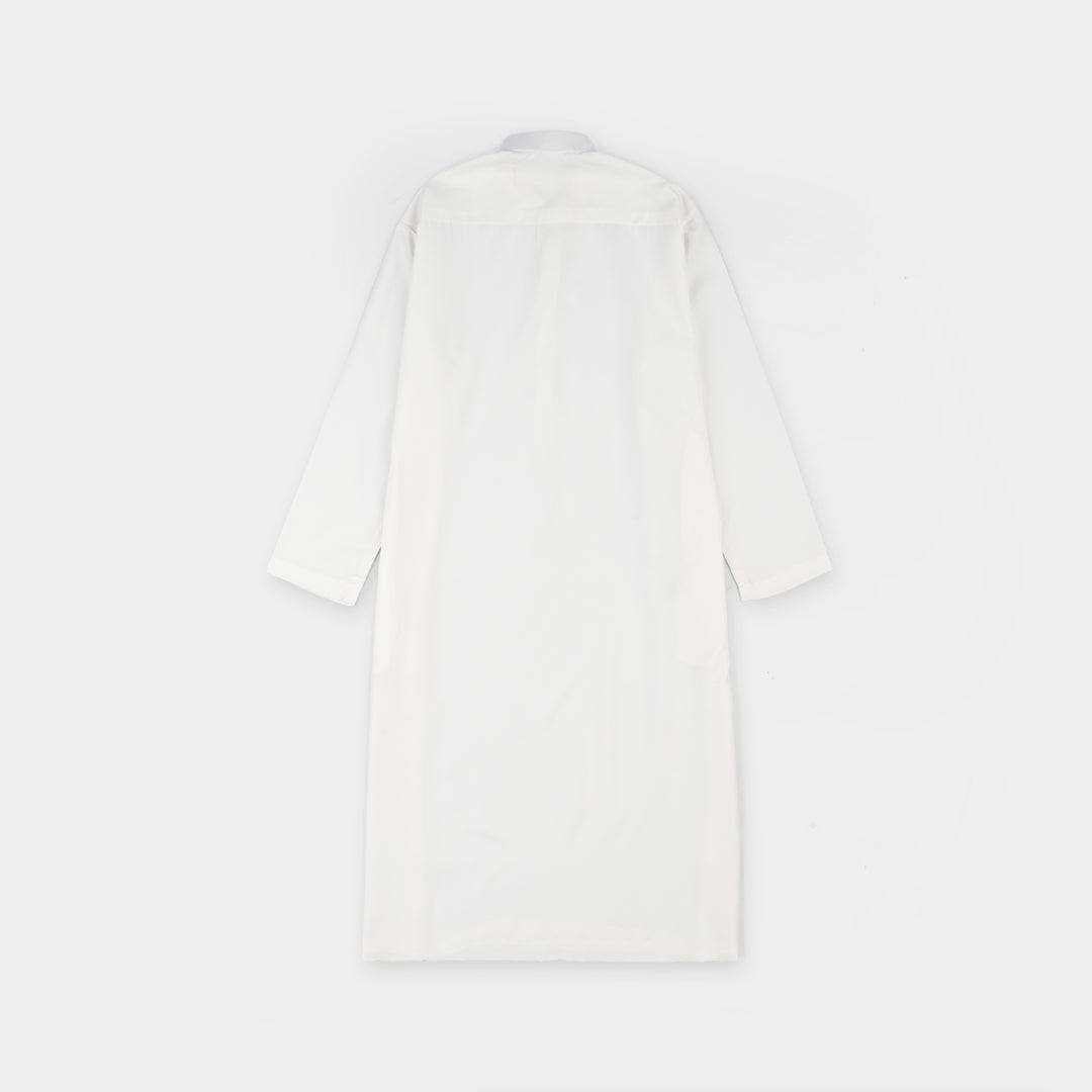 Boys Poly Viscose Jubba-White