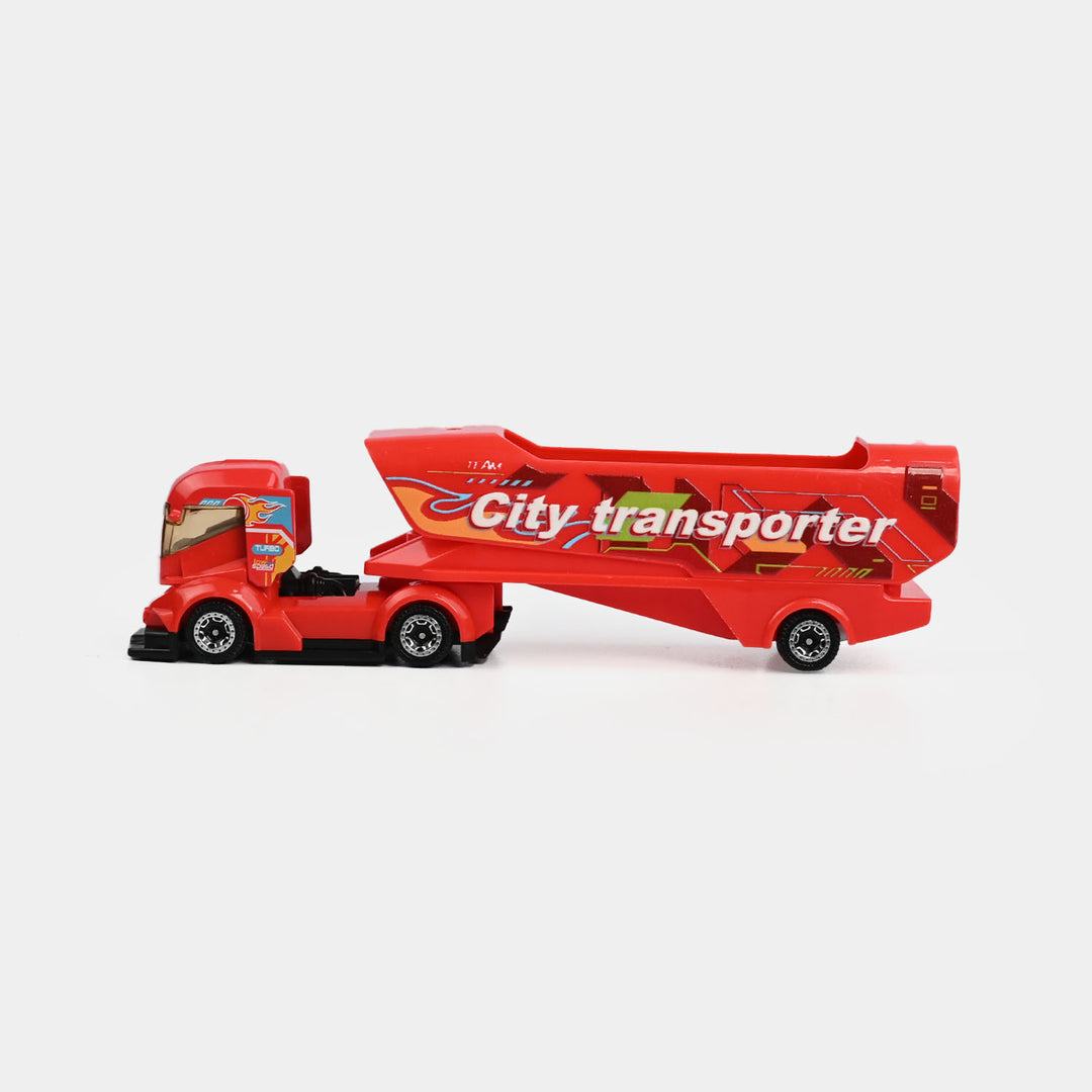 City Transporter Truck with Mini Car – Durable Toy Vehicle Set for Kids