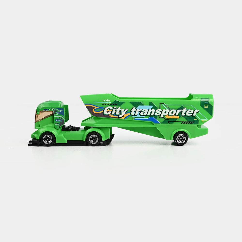 City Transporter Truck with Mini Car – Durable Toy Vehicle Set for Kids