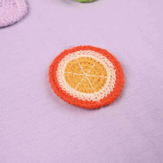 Girls Jersey/Terry T-Shirt (Fruits) - Pastel Lilac