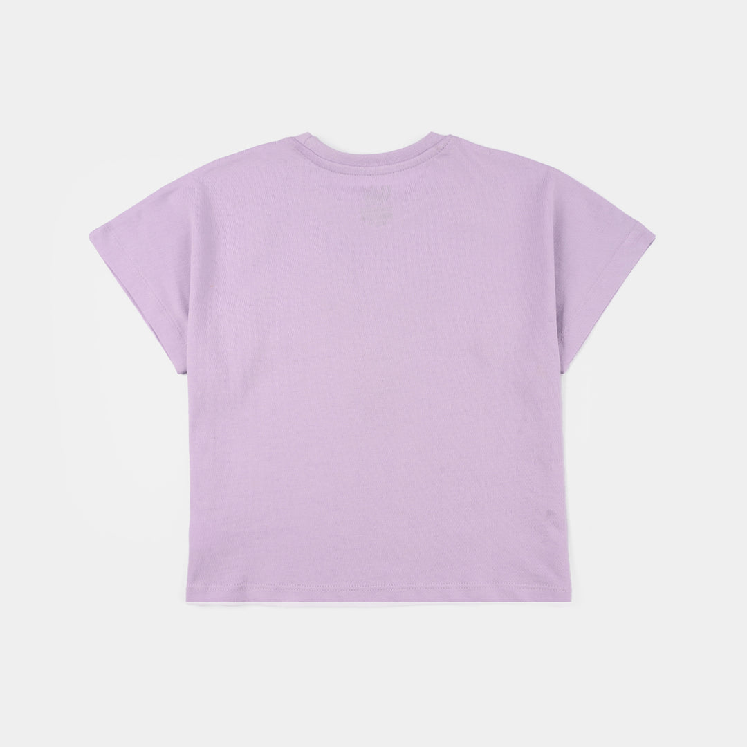 Girls Jersey/Terry T-Shirt (Fruits) - Pastel Lilac
