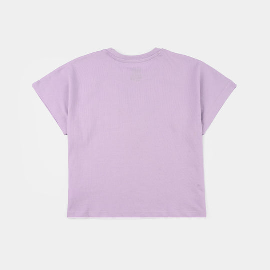 Girls Jersey/Terry T-Shirt (Fruits) - Pastel Lilac