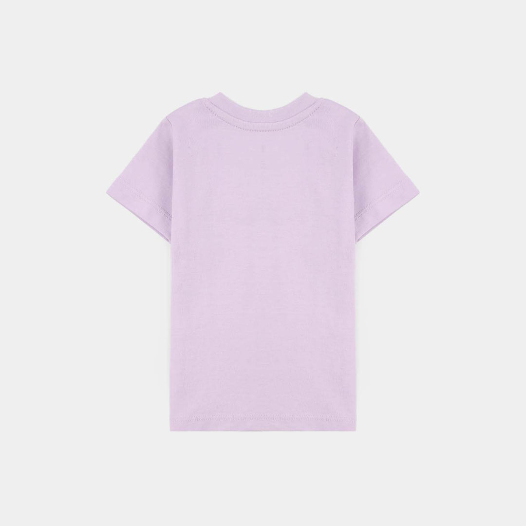Infant Girls Jersey Terry T-Shirt Half Sleeves (Fruits) - Pastel Lilac