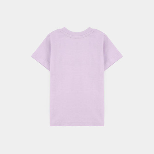 Infant Girls Jersey Terry T-Shirt Half Sleeves (Fruits) - Pastel Lilac