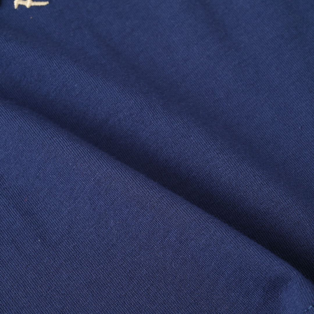 Girls Jersey/Terry T-Shirt - Navy Blue