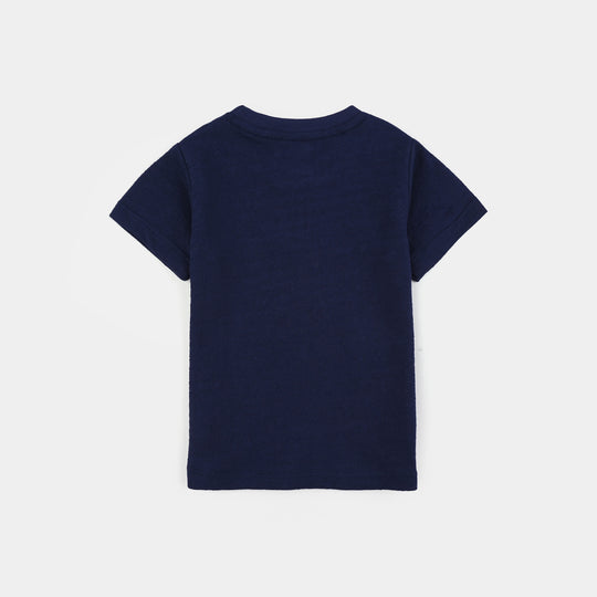Infant Girls Jersey/Terry T-Shirt (Jolly Lolly) - Navy Blue