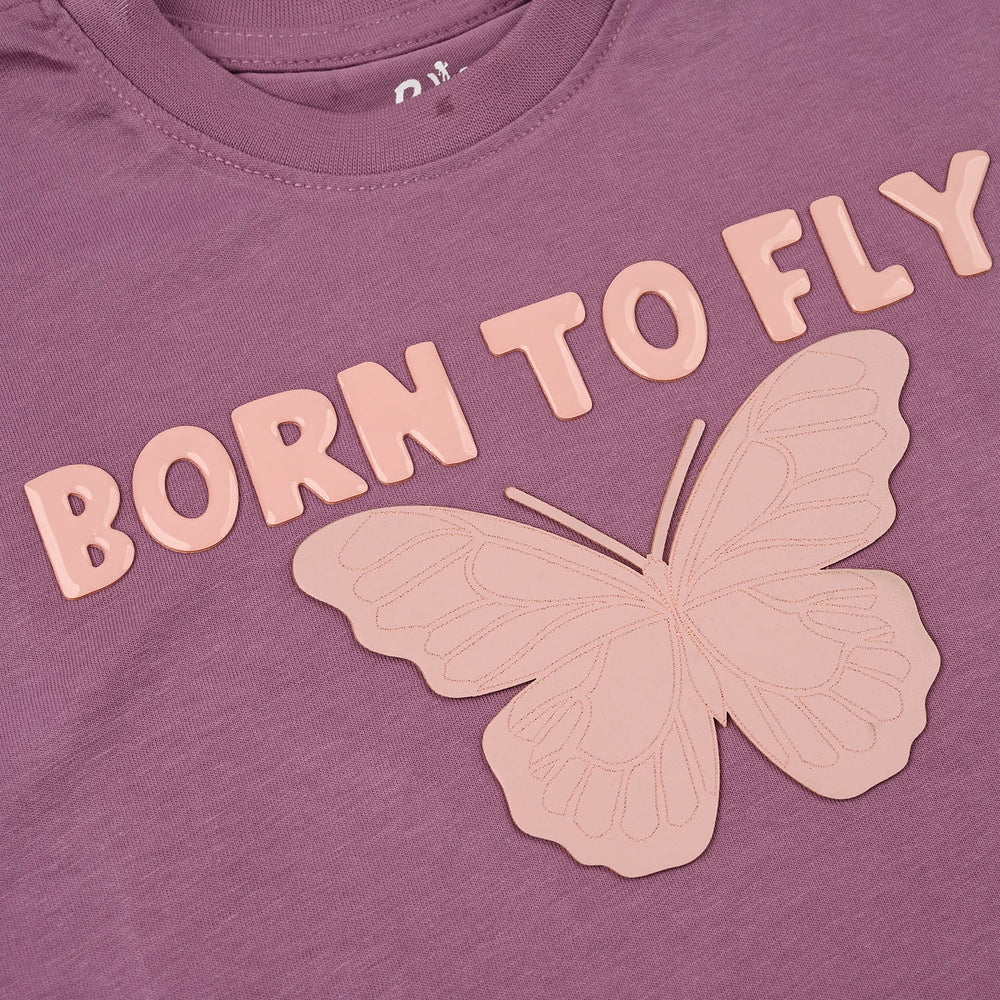 Girls Jersey/Terry T-Shirt - Purple