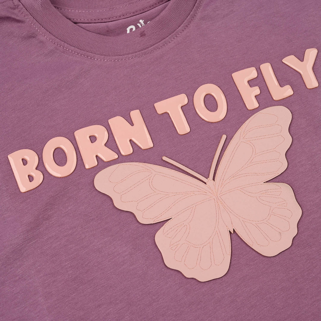 Girls Jersey/Terry T-Shirt - Purple