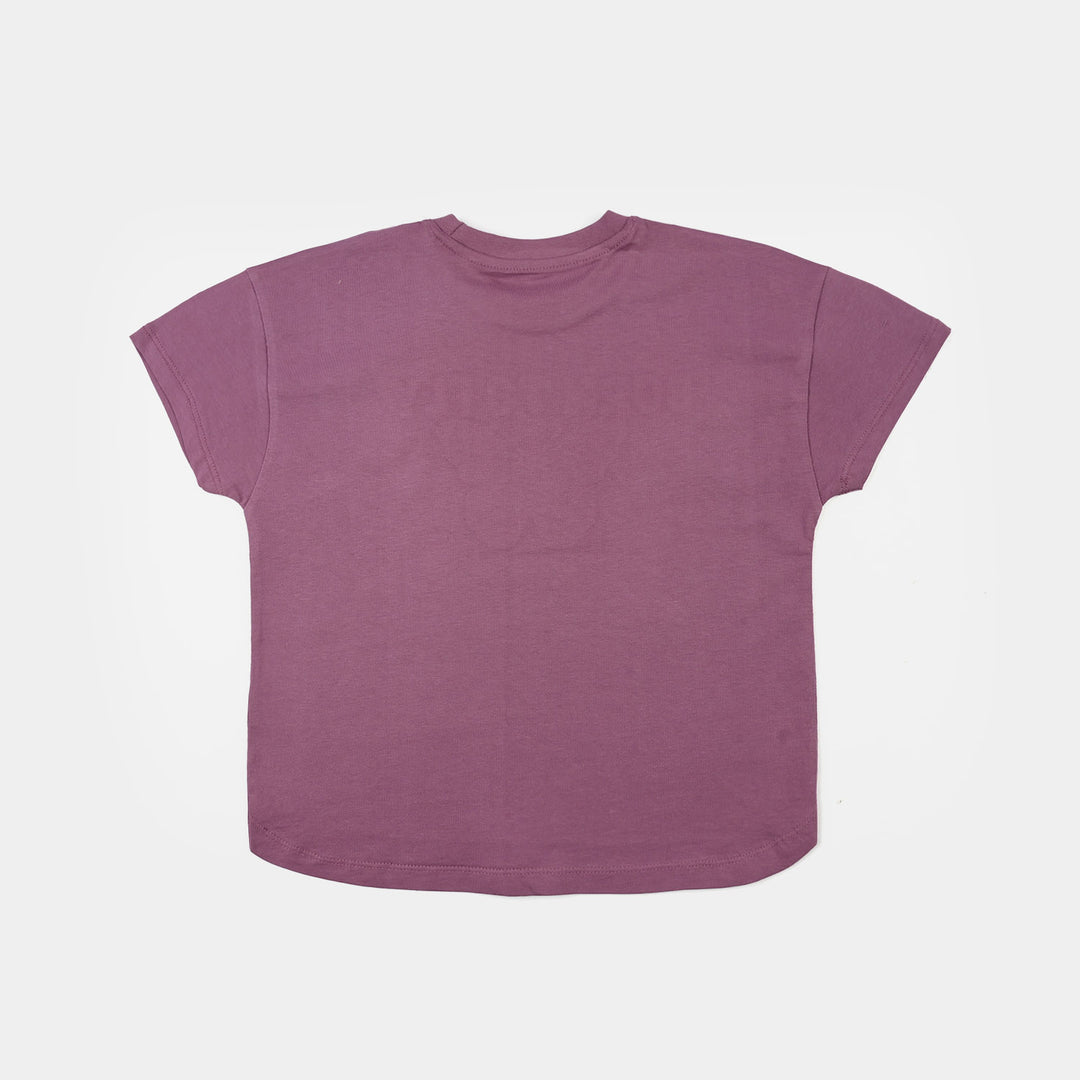 Girls Jersey/Terry T-Shirt - Purple