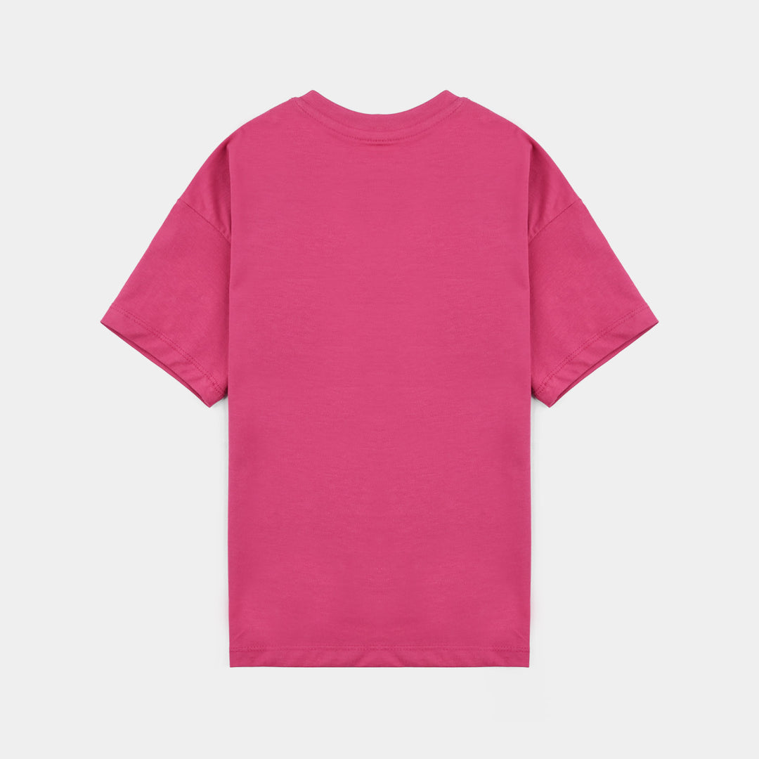 Girls Jersey/Terry T-Shirt - Red