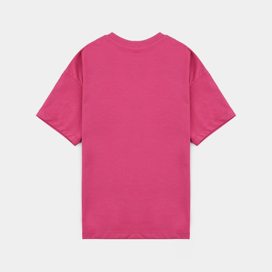 Girls Jersey/Terry T-Shirt - Red