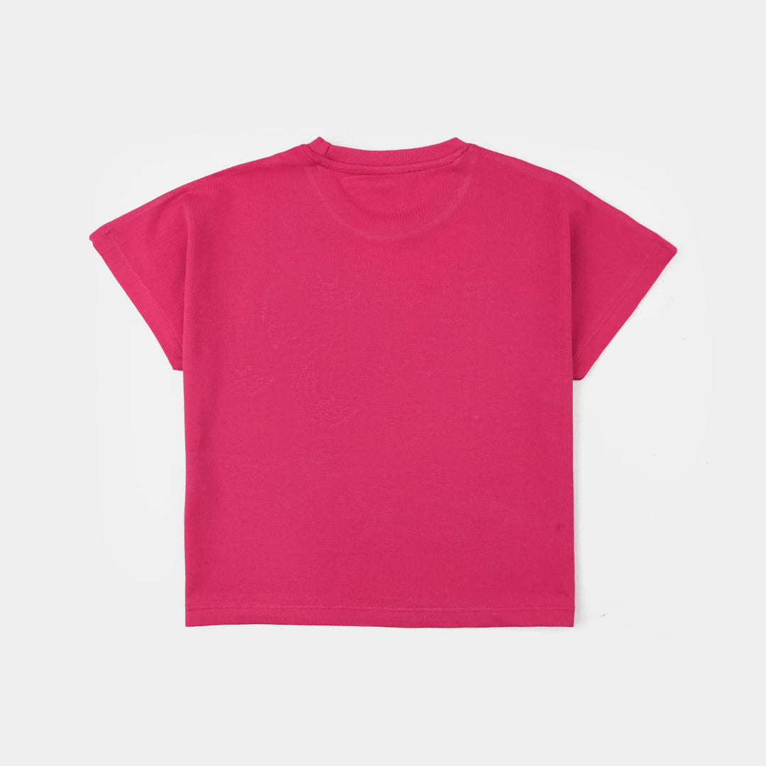 Girls Jersey/Terry T-Shirt (Butterfly Wishes) – Vivacious/Pink