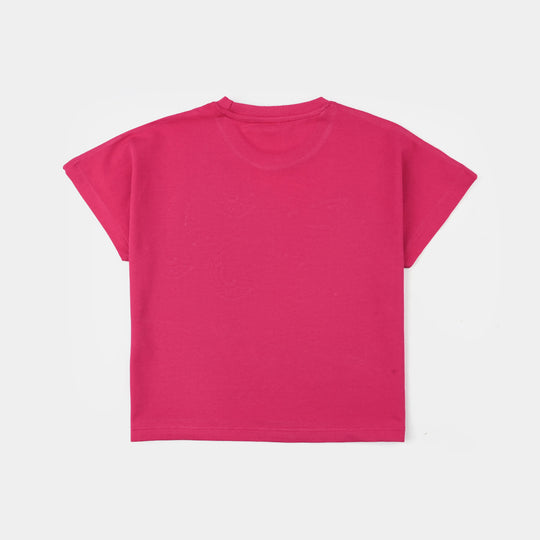 Girls Jersey/Terry T-Shirt (Butterfly Wishes) – Vivacious/Pink