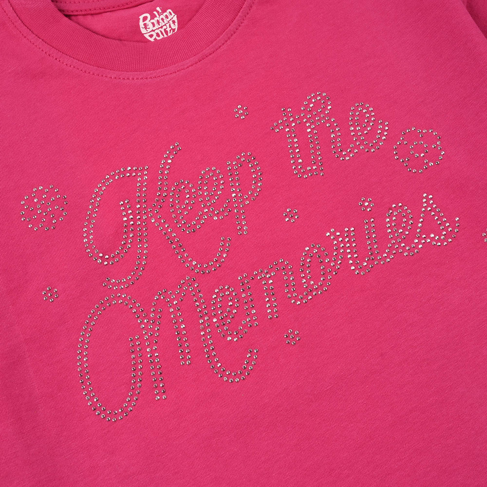 Girls Jersey/Terry T-Shirt - Red