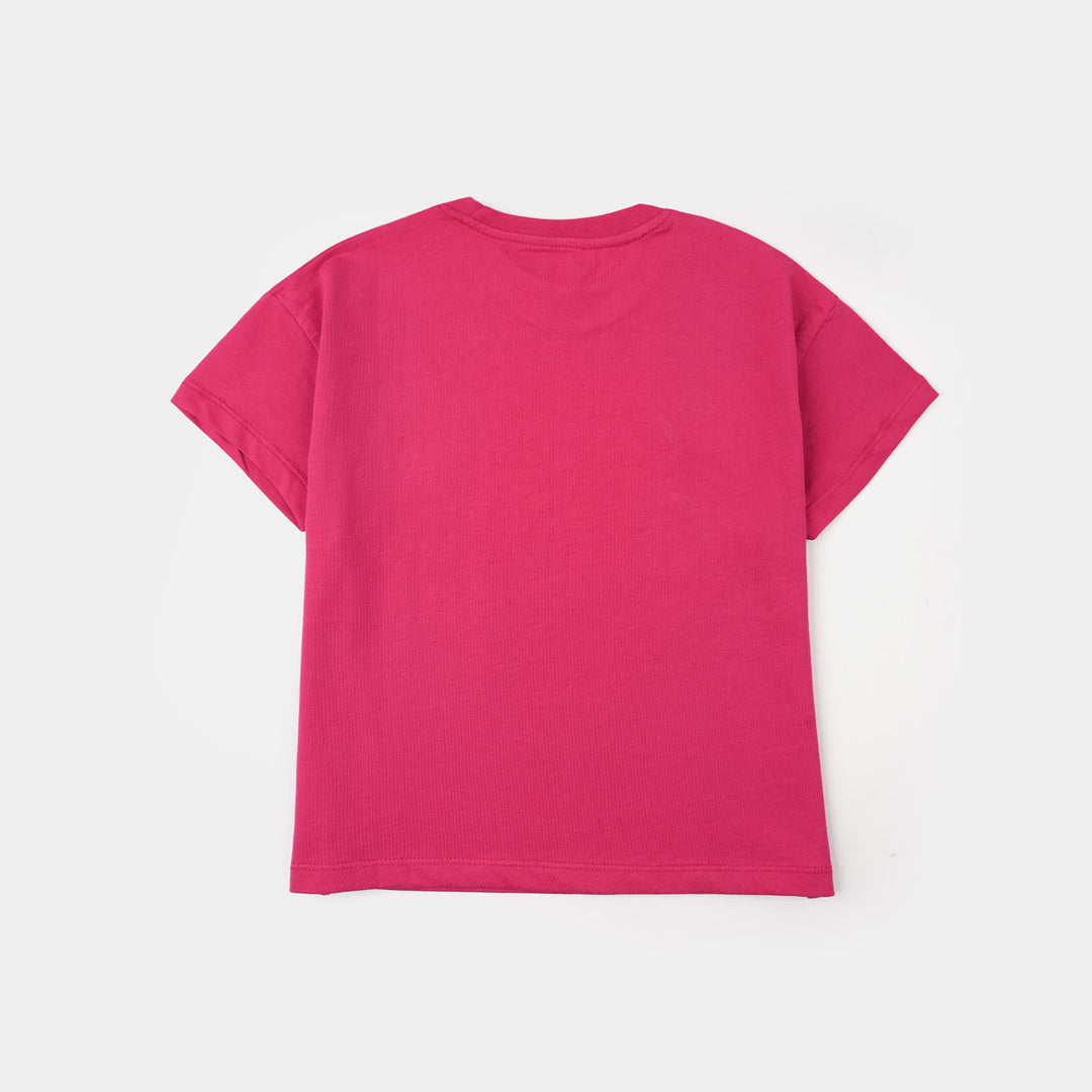 Girls Jersey/Terry T-Shirt - Red