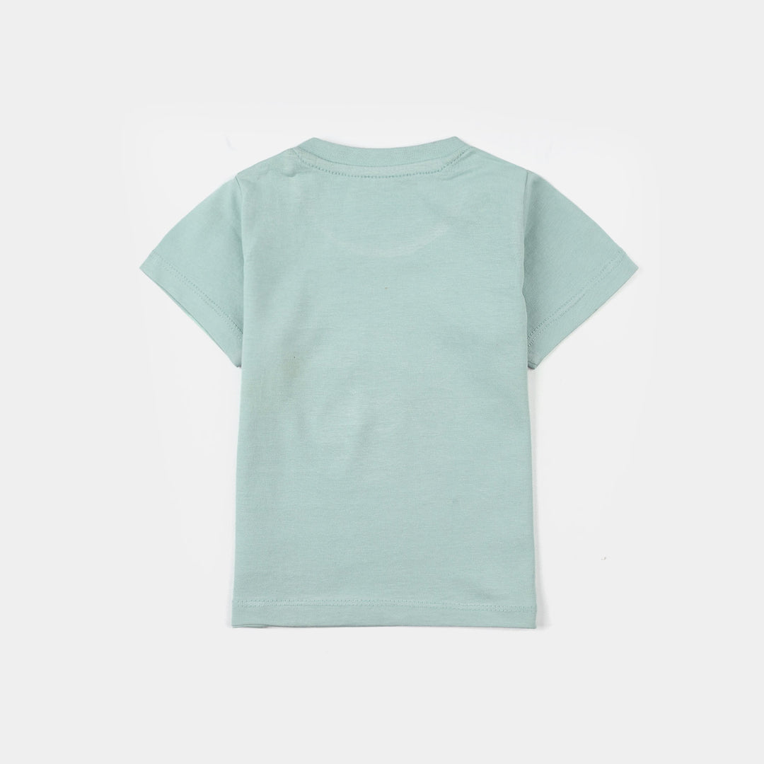 Infant Girls Jersey/Terry Printed T-Shirt - Canal Blue