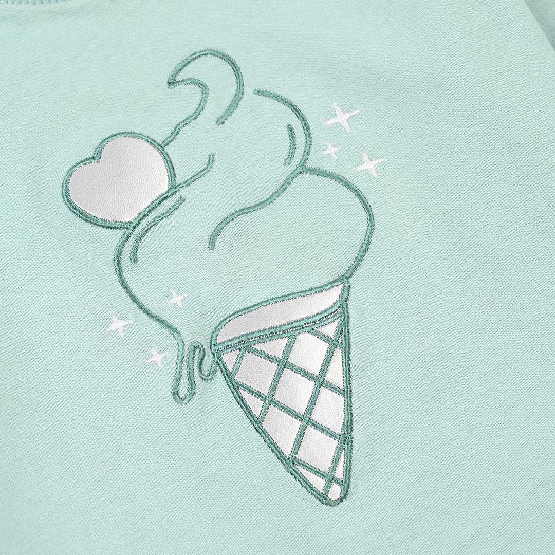 Infant Girls Jersey/Terry Printed T-Shirt - Canal Blue