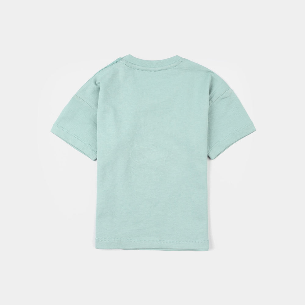 Infant Girls Jersey/Terry Printed T-Shirt - Canal Blue