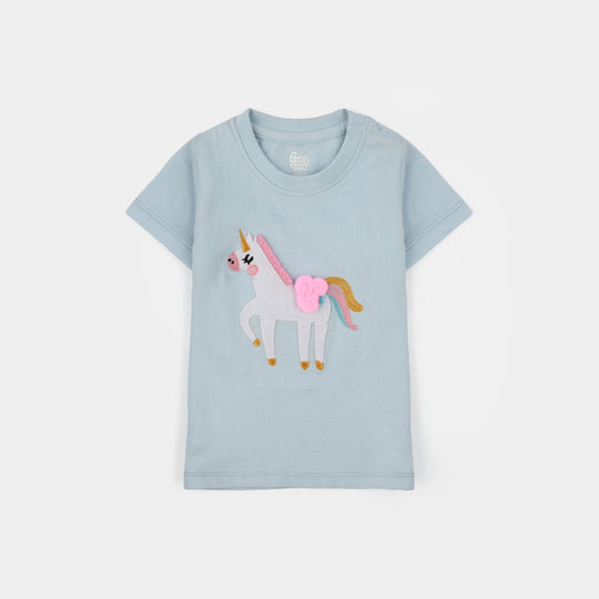 Infant Girls Jersey Terry T-Shirt (Character) - Blue
