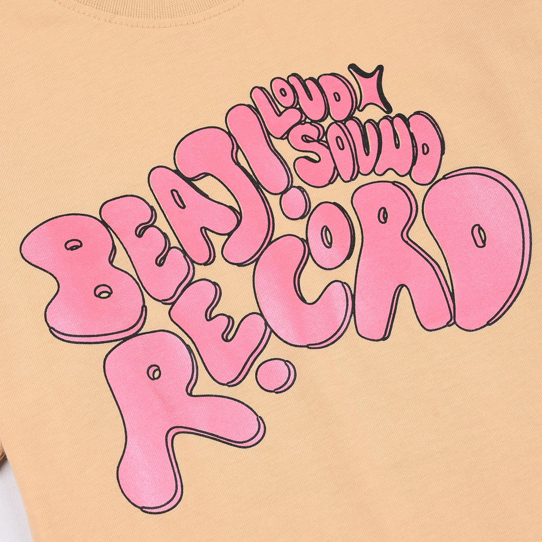 Girls Jersey/Terry T-Shirt (Beat Loud) - Skin