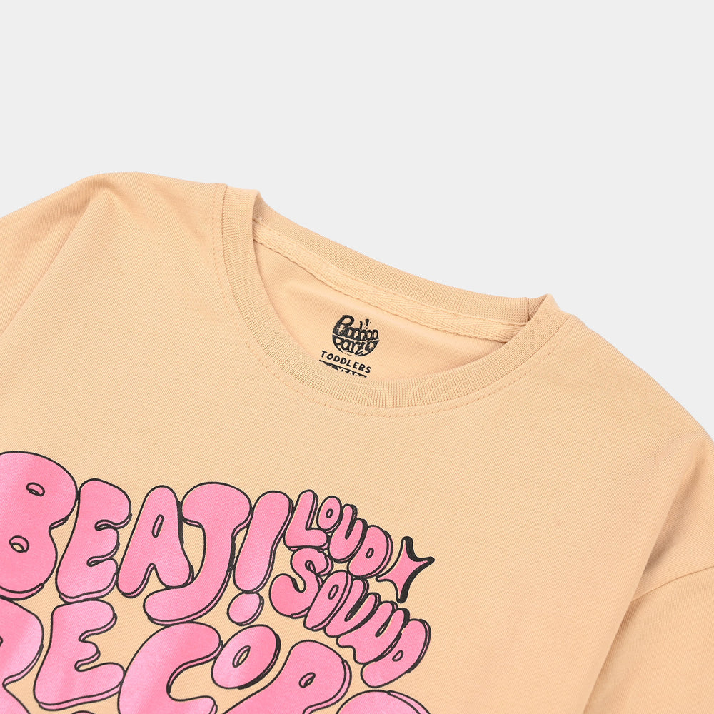 Girls Jersey/Terry T-Shirt (Beat Loud) - Skin