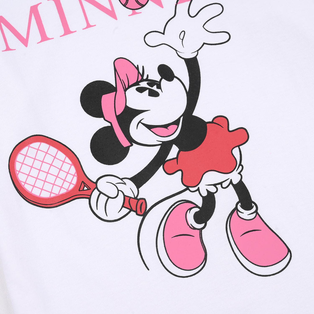 Girls Jersey/Terry T-Shirt Character - White