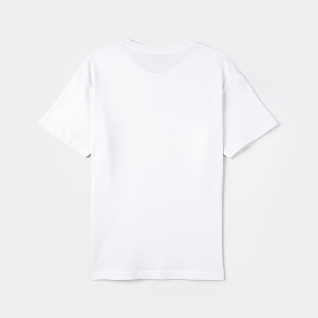 Girls Jersey/Terry T-Shirt (Shine On) - White
