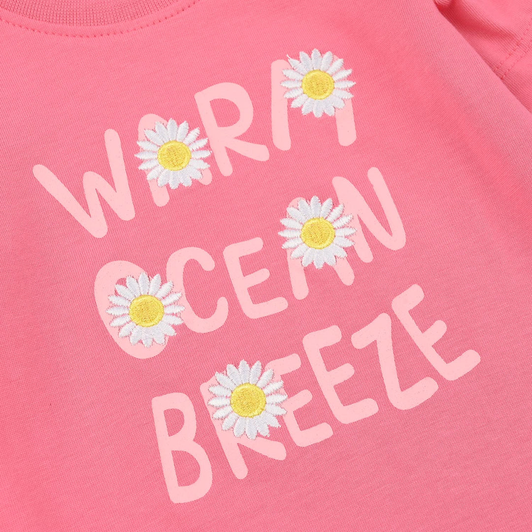 Infant Girls Jersey/Terry T-Shirt (Warm Ocean Breeze) - Plumeria