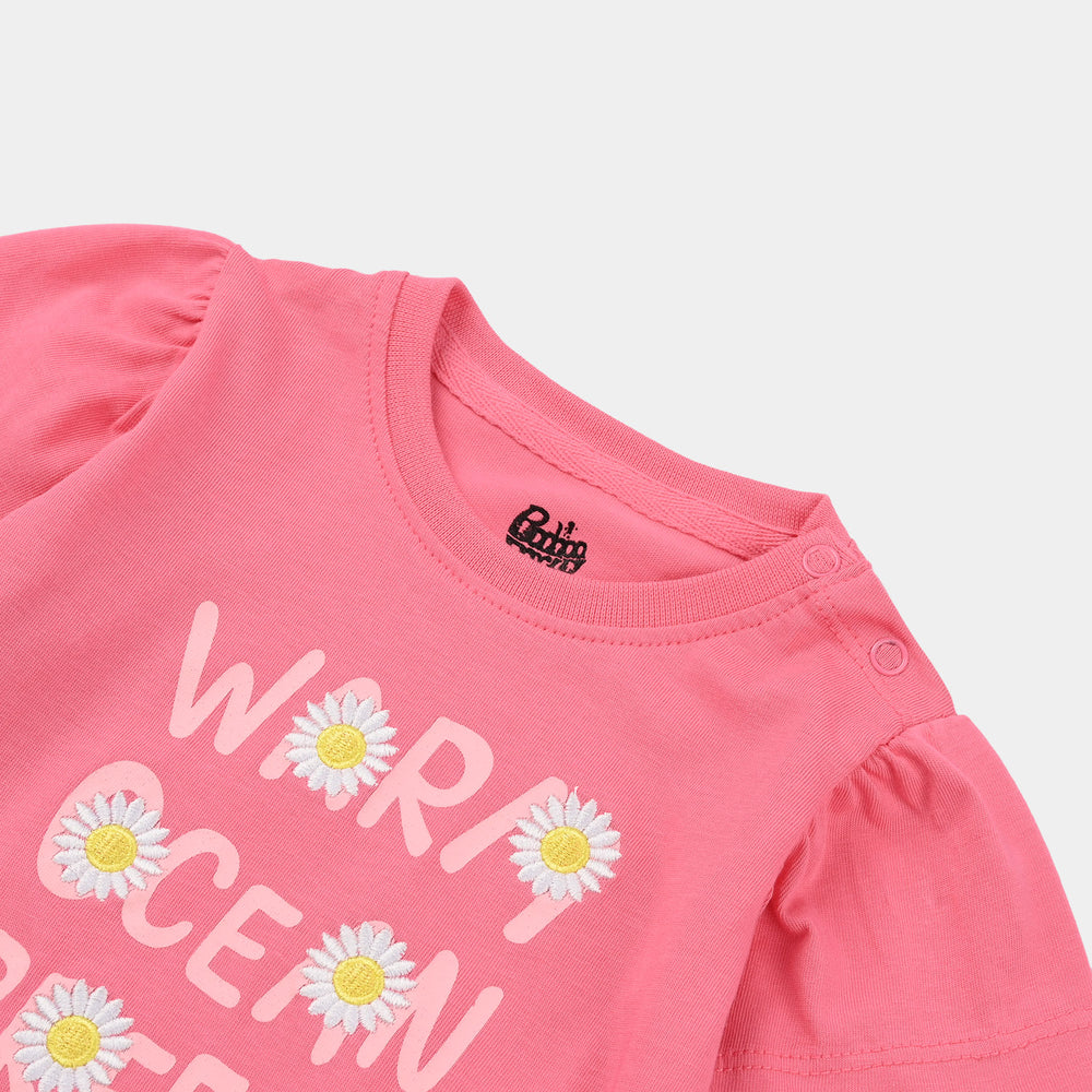 Infant Girls Jersey/Terry T-Shirt (Warm Ocean Breeze) - Plumeria