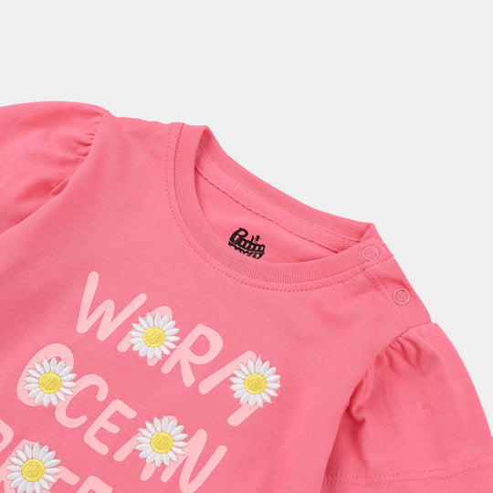 Infant Girls Jersey/Terry T-Shirt (Warm Ocean Breeze) - Plumeria