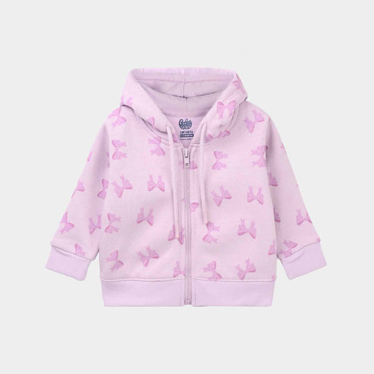 Infant Girls Fleece Knitted Jacket Bow