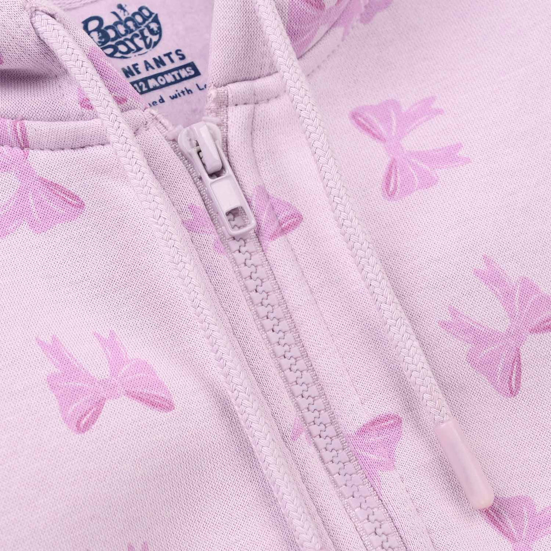 Infant Girls Fleece Knitted Jacket Bow