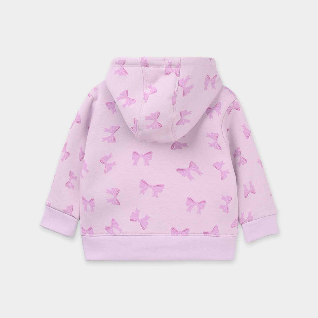 Infant Girls Fleece Knitted Jacket Bow