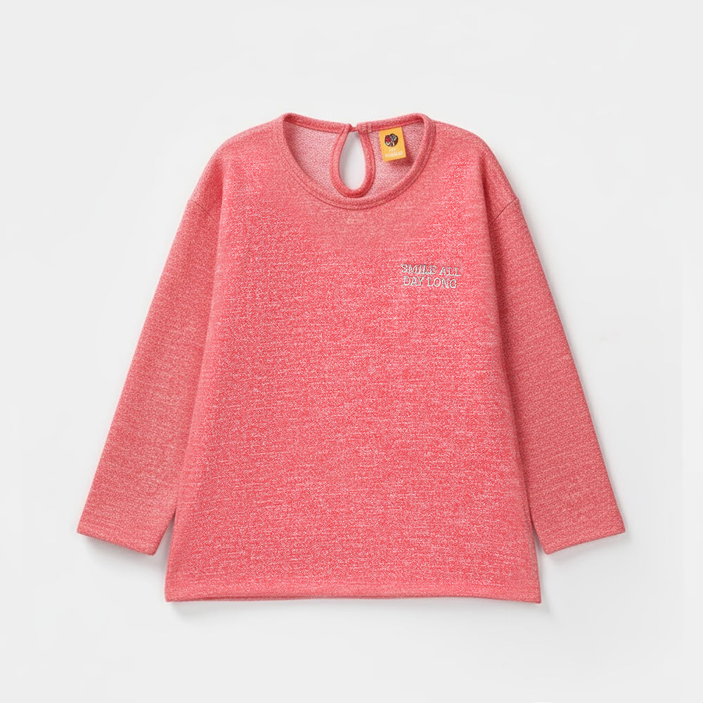 Girls Acrylic-Feather Lurex 2 Piece Smile All Day Long-PINK