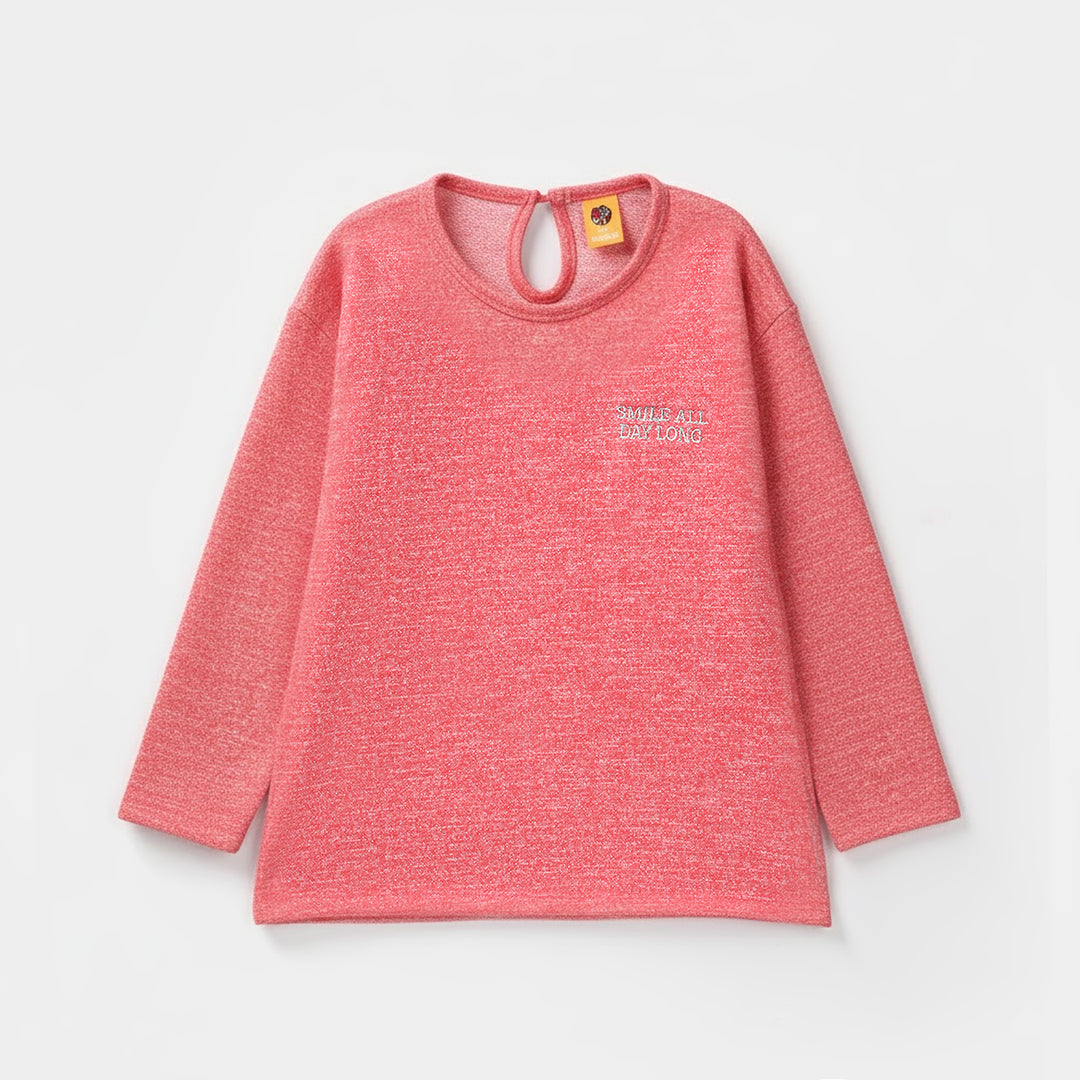 Girls Acrylic-Feather Lurex 2 Piece Smile All Day Long-PINK