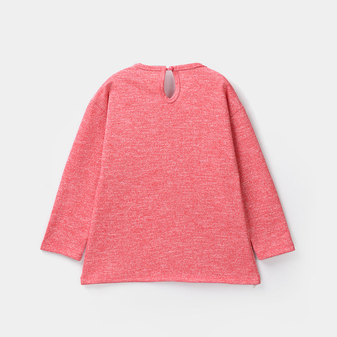 Girls Acrylic-Feather Lurex 2 Piece Smile All Day Long-PINK